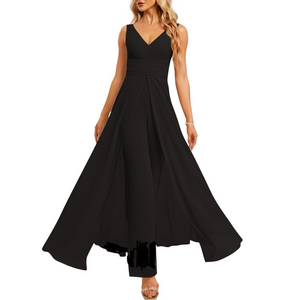 CALVIN KLEIN Women’s Size 6 Black Sleeveless Skirted Palazzo Formal Jumpsuit